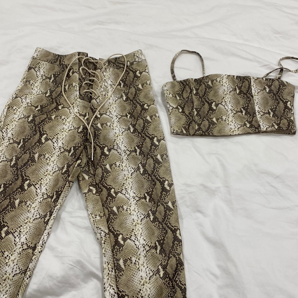 Faux leather snakeskin Tiger Mist set